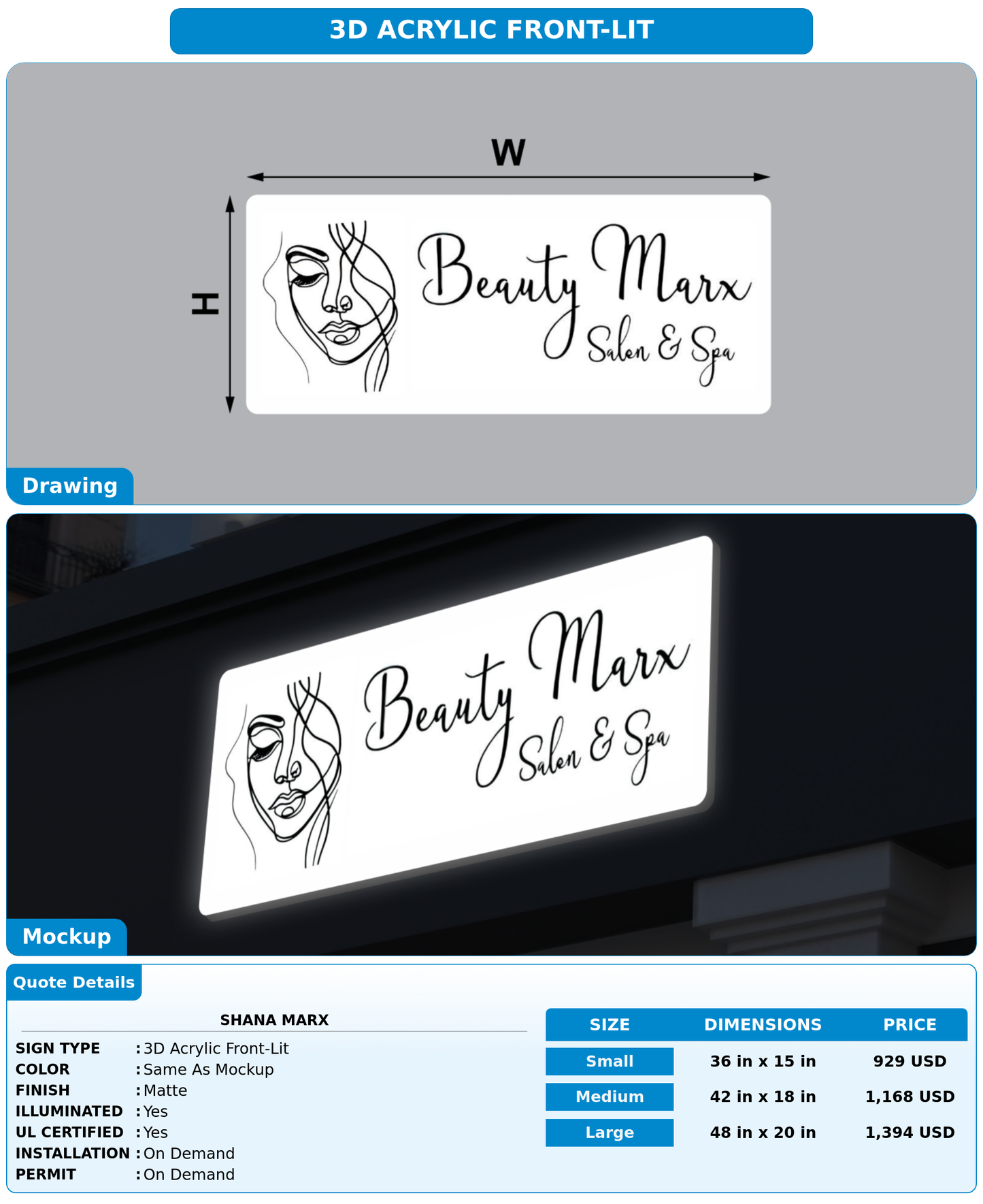 CUSTOM MOCKUP SIGN FOR Shana Marx