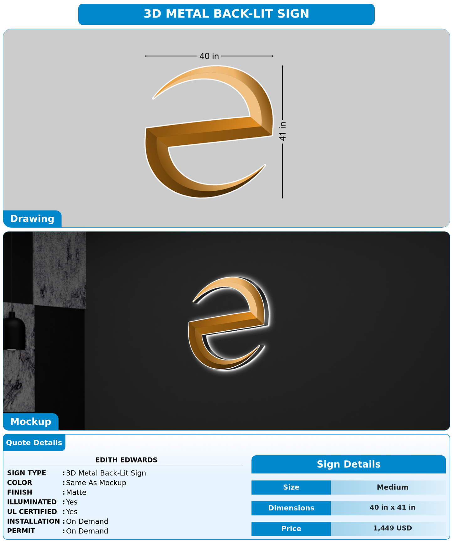 CUSTOM MOCKUP SIGN FOR Edith Edwards