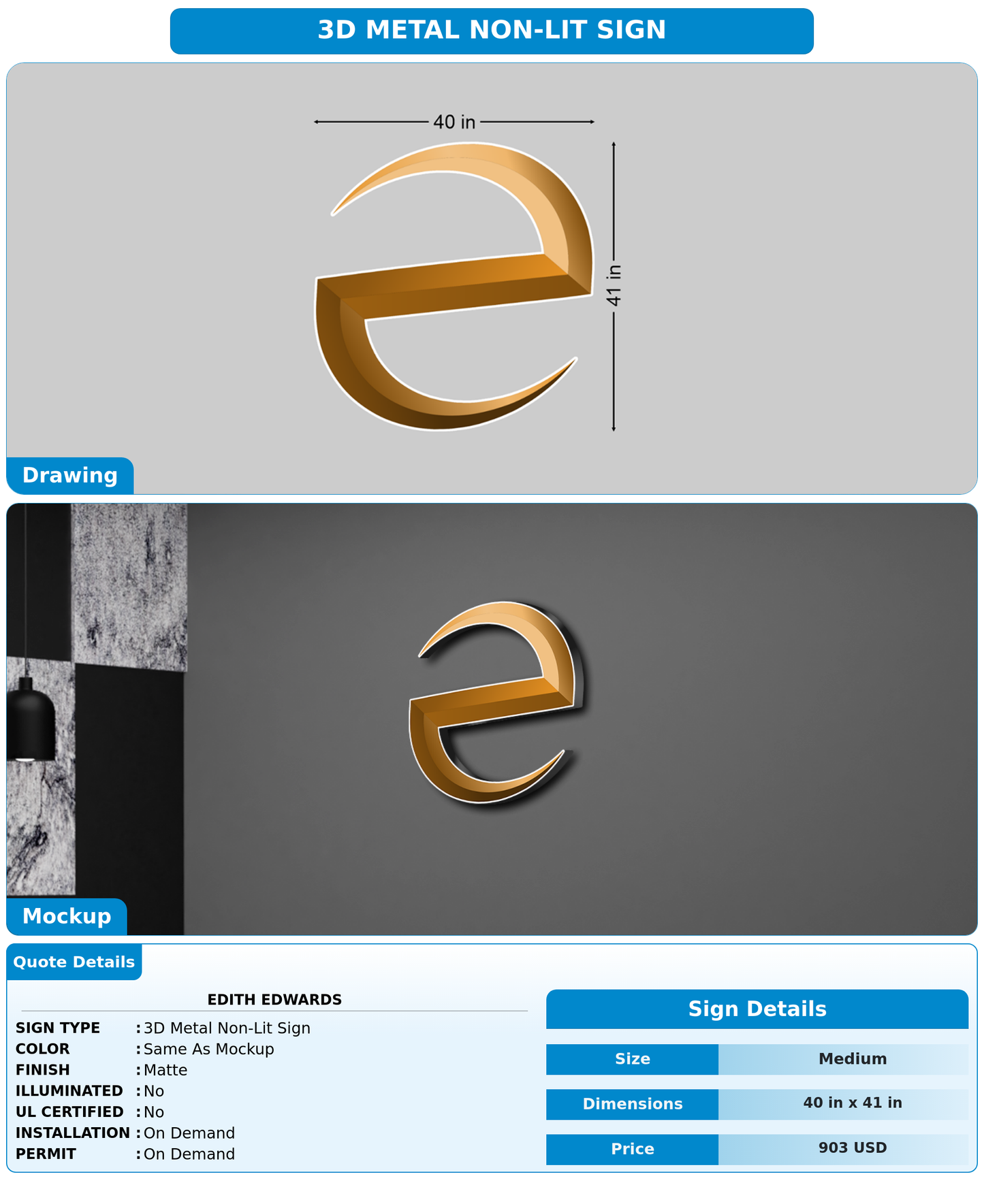 CUSTOM MOCKUP SIGN FOR Edith Edwards