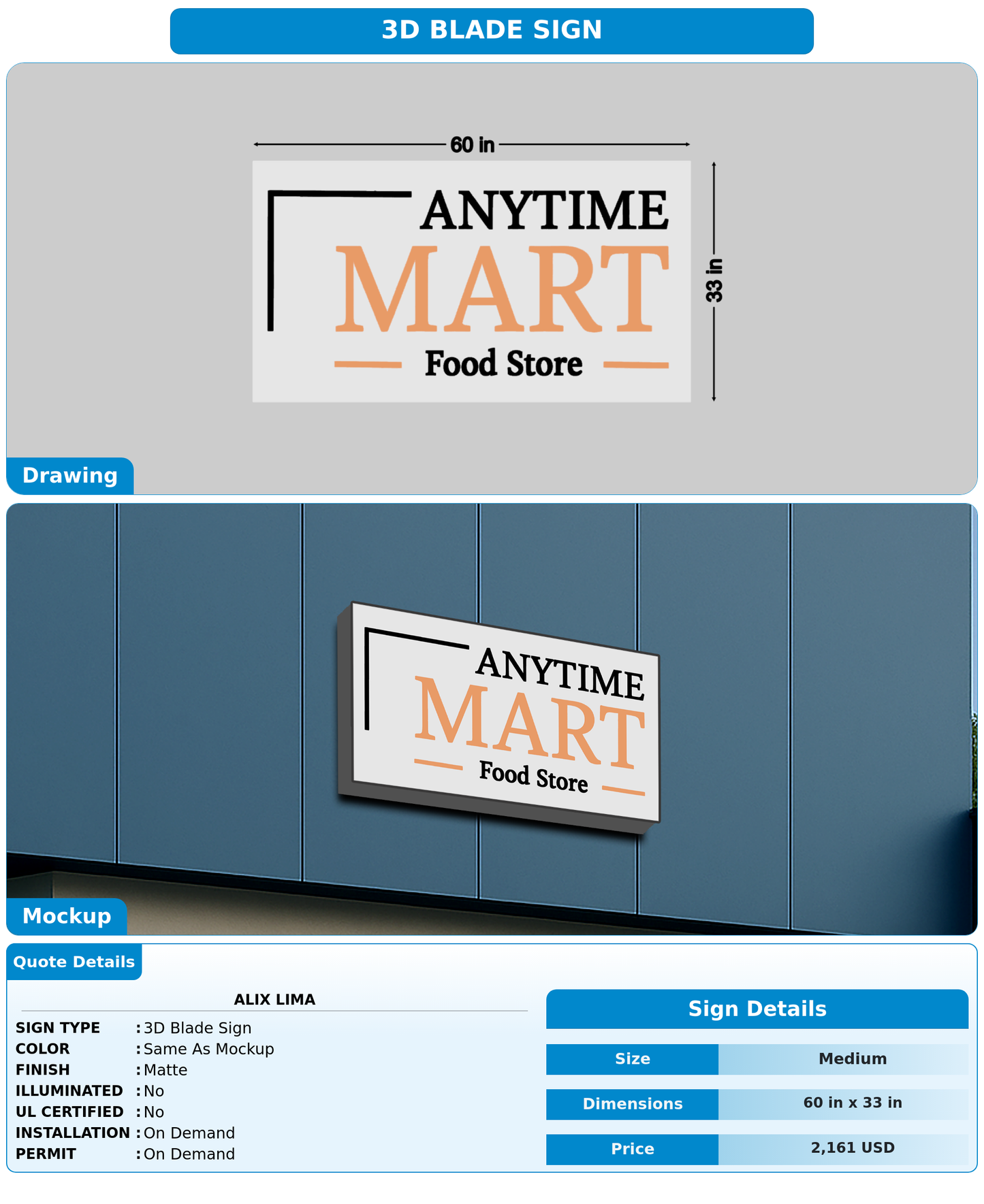 CUSTOM MOCKUP SIGN FOR Alix lima