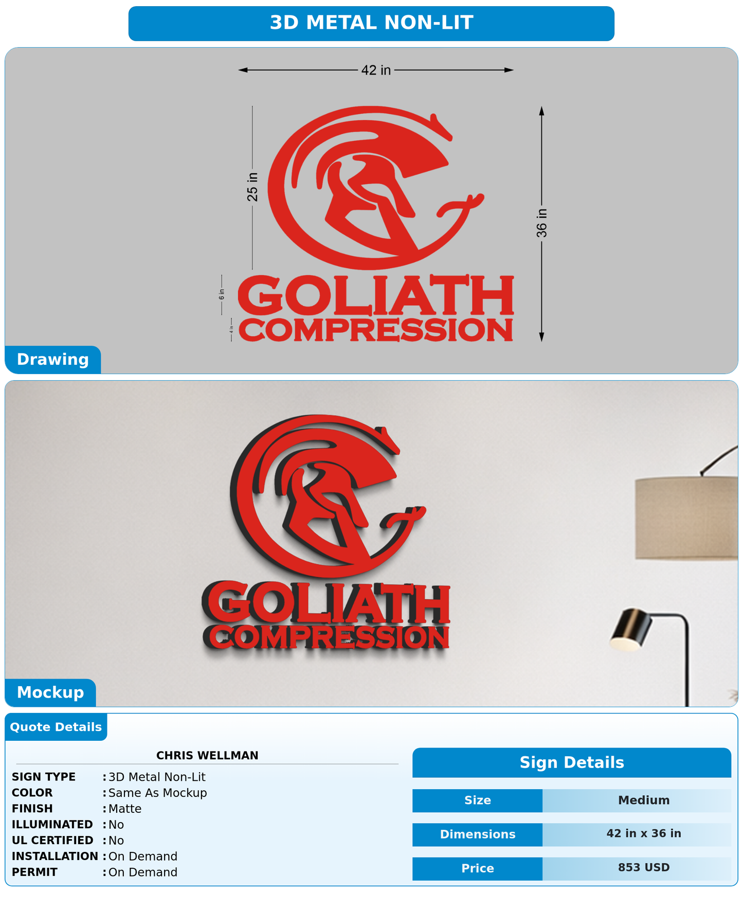 CUSTOM MOCKUP SIGN FOR Chris Wellman