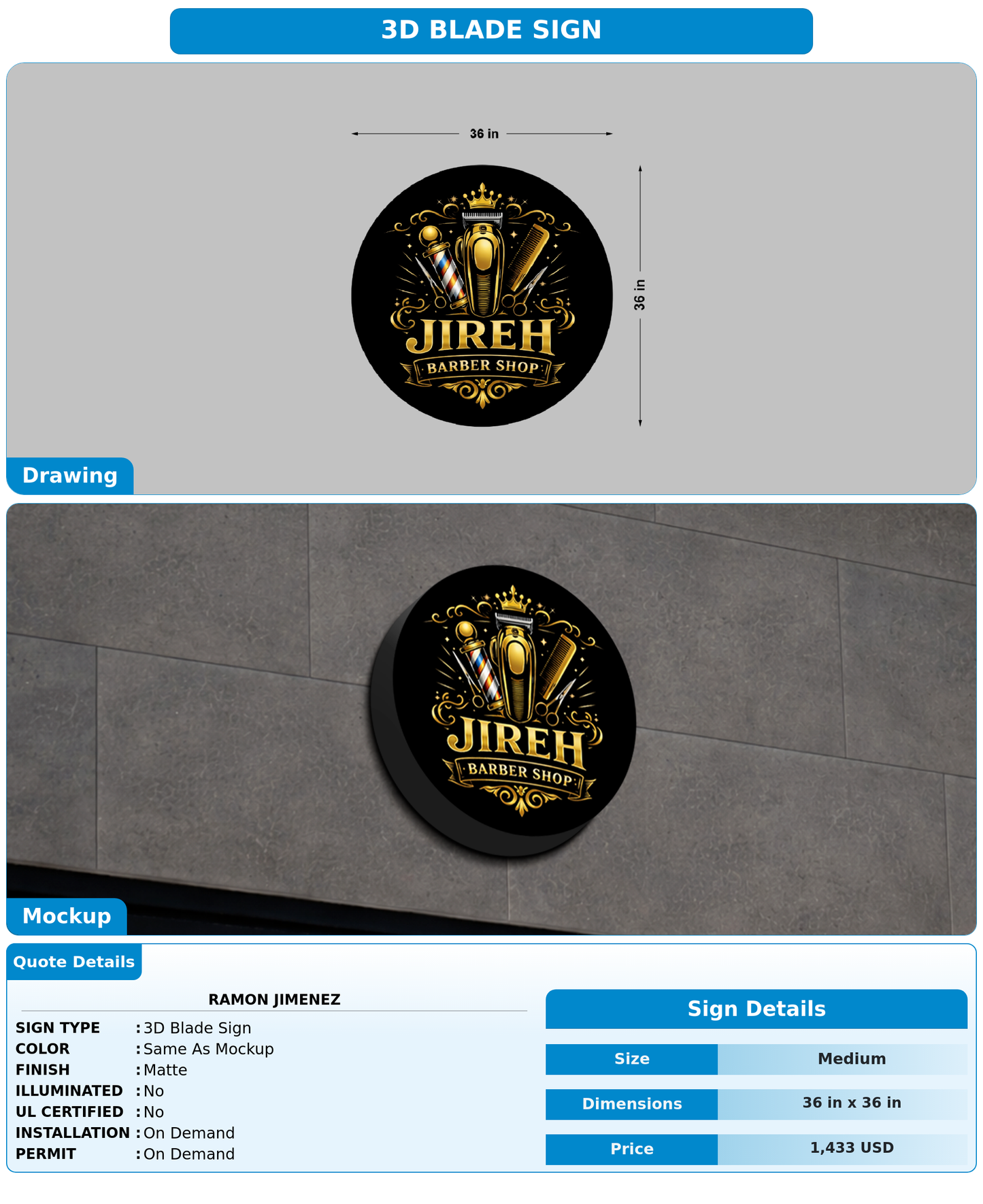 CUSTOM MOCKUP SIGN FOR Ramon Jimenez