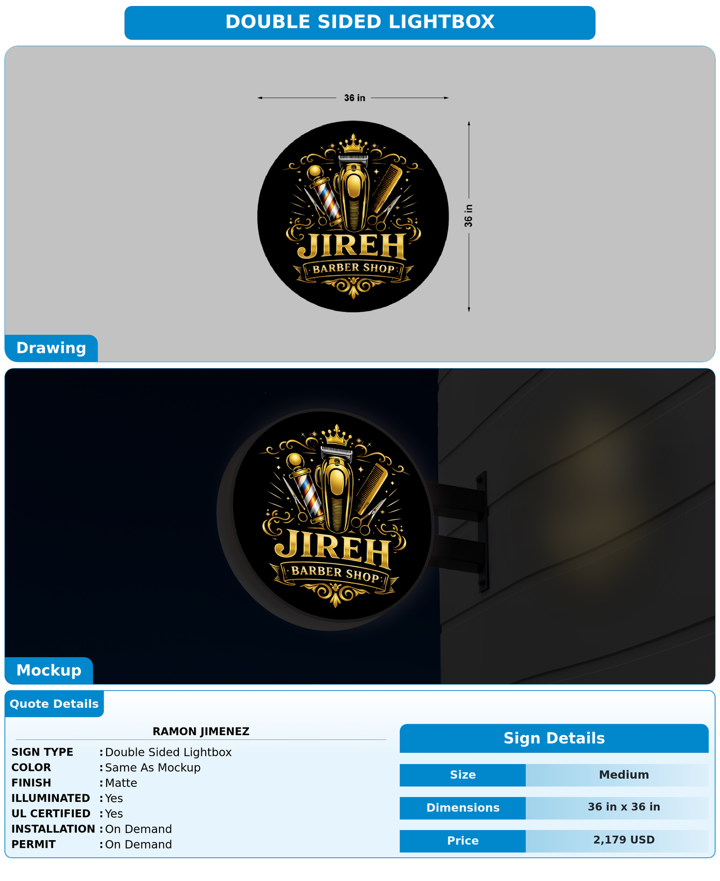 CUSTOM MOCKUP SIGN FOR Ramon Jimenez