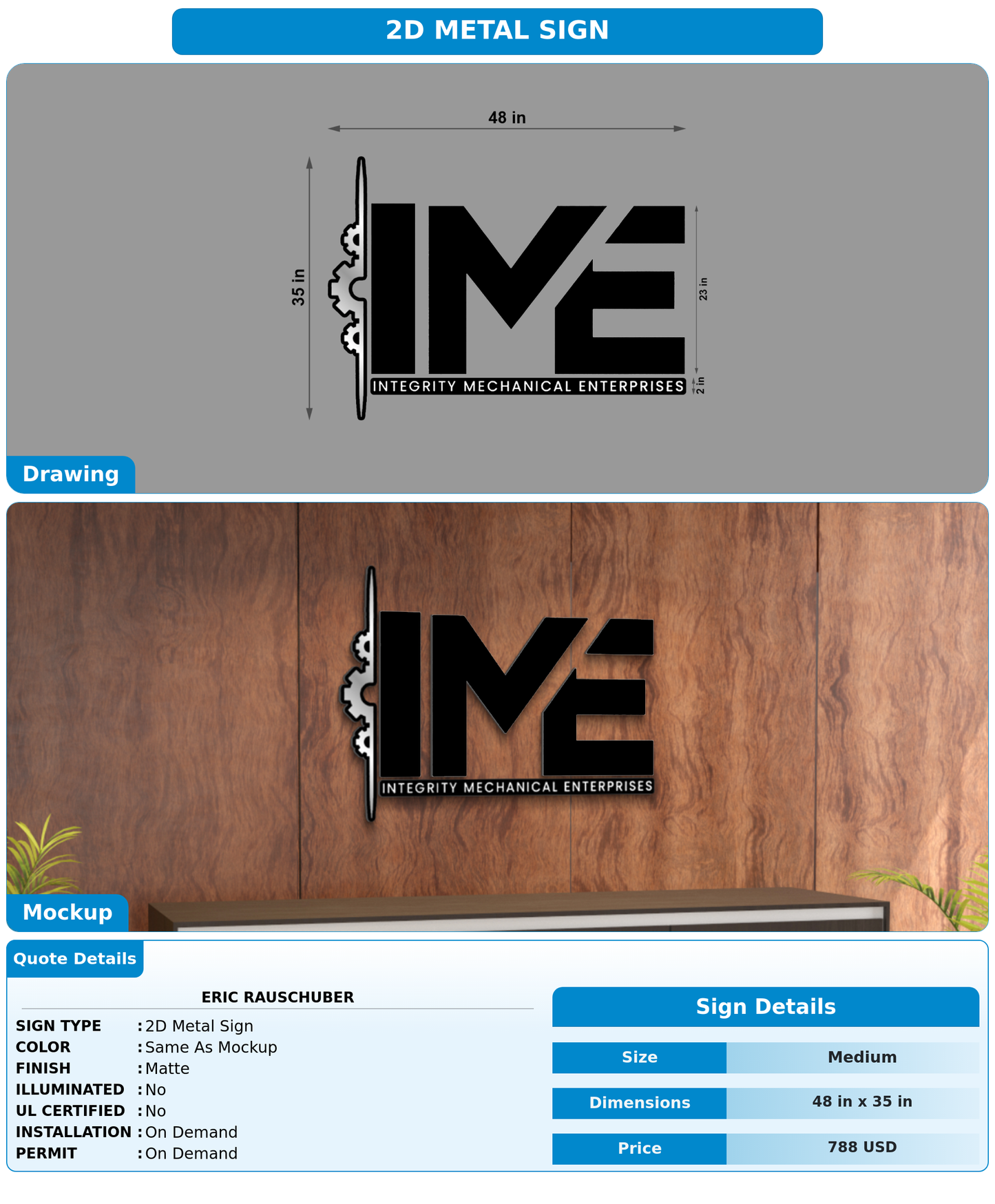 CUSTOM MOCKUP SIGN FOR Eric Rauschuber