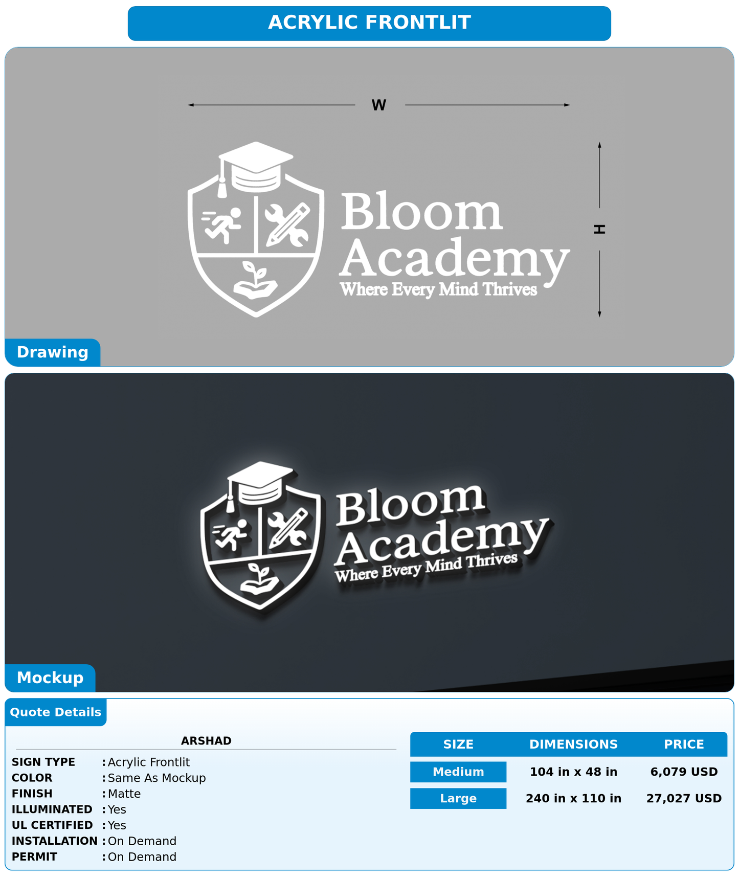 CUSTOM MOCKUP SIGN FOR arshad