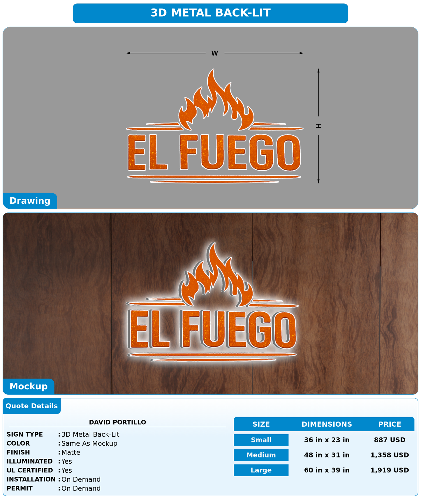 CUSTOM MOCKUP SIGN FOR David Portillo