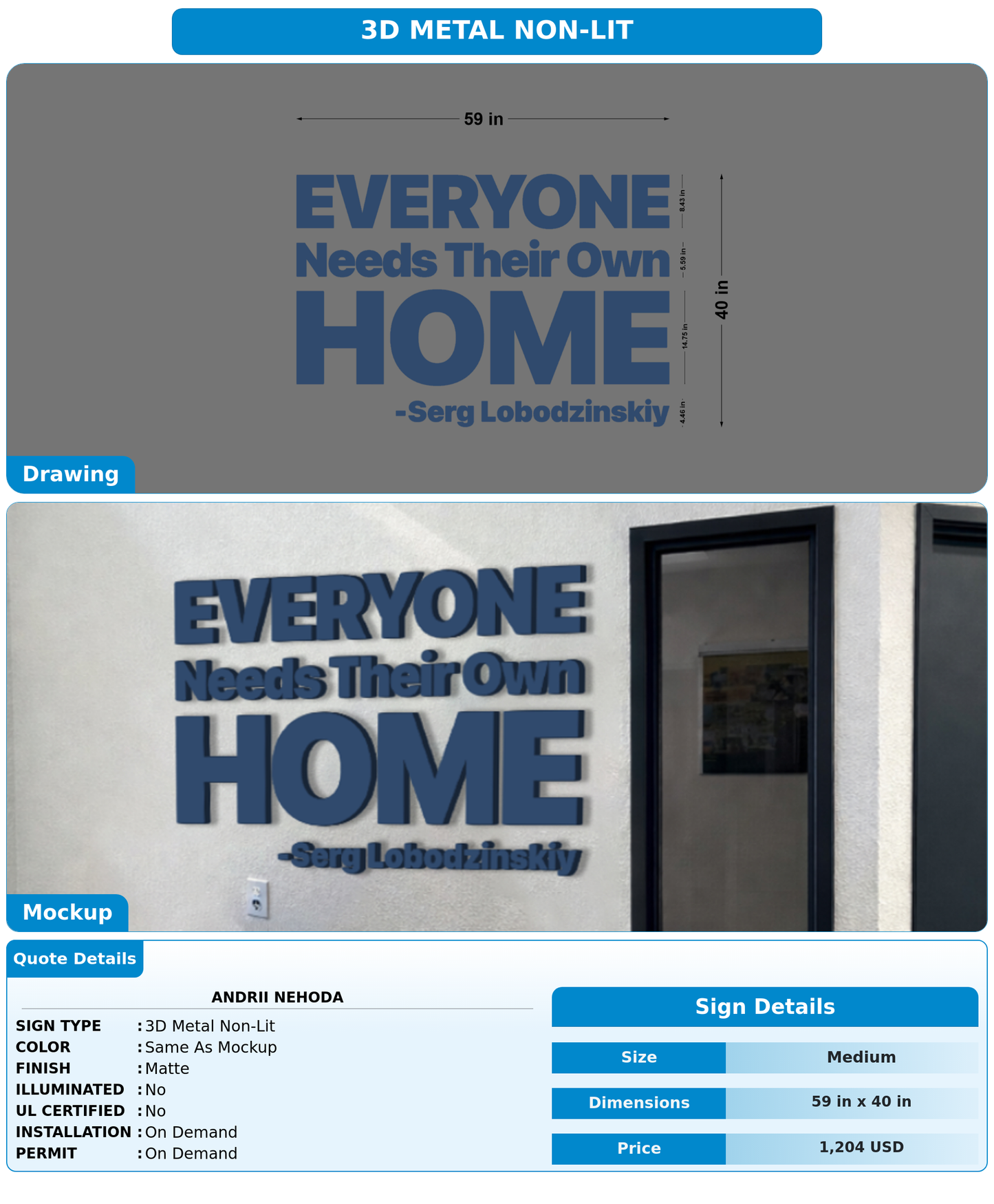 CUSTOM MOCKUP SIGN FOR Andrii Nehoda