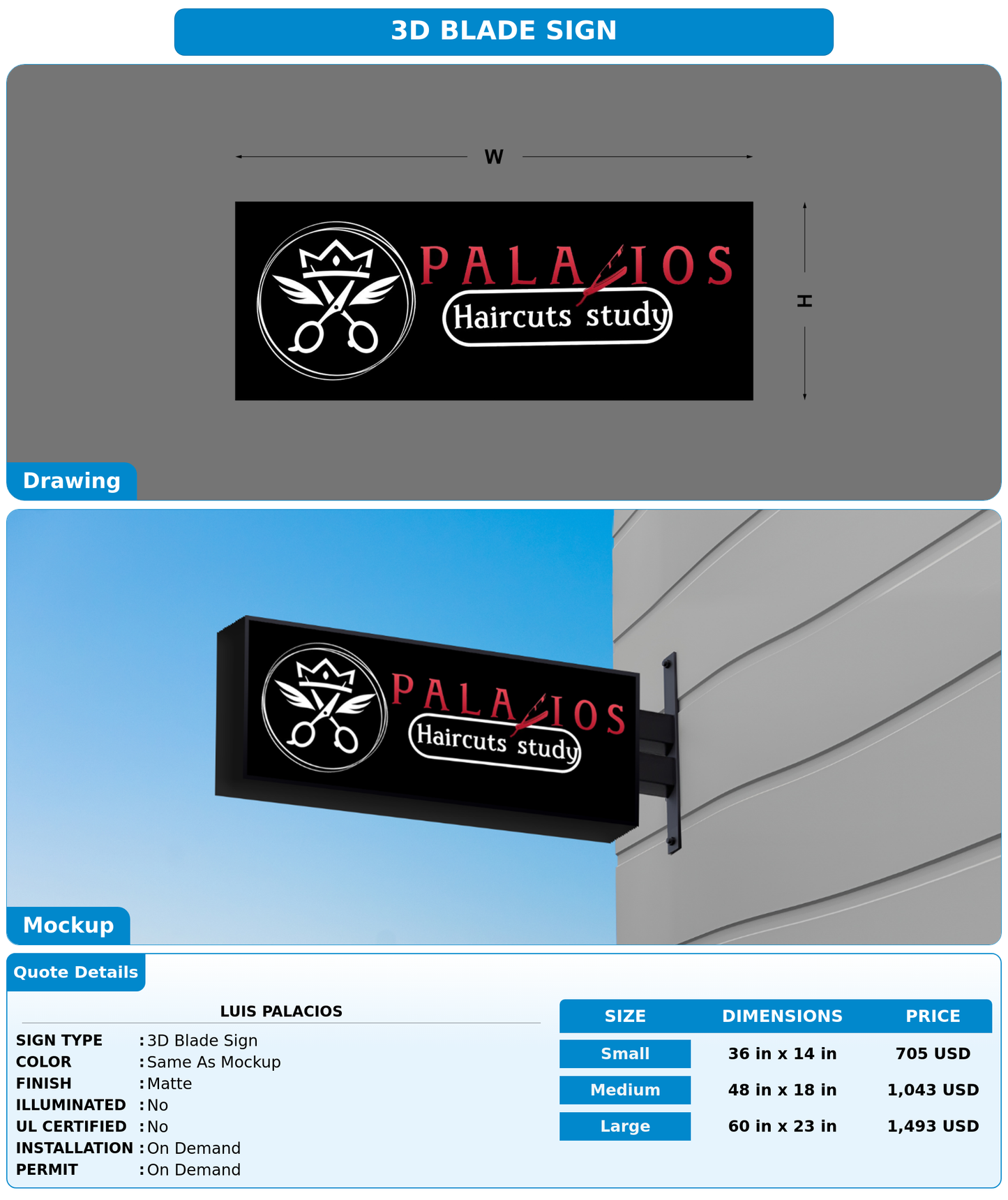 CUSTOM MOCKUP SIGN FOR luis palacios