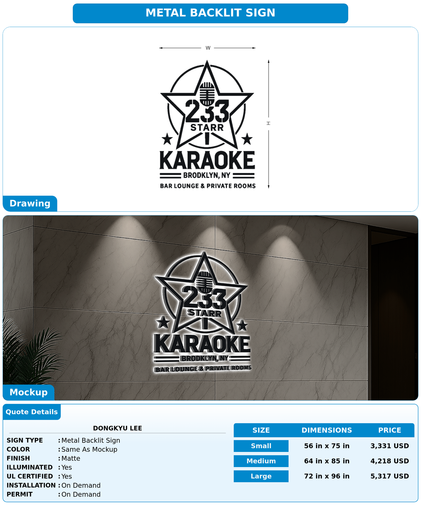 CUSTOM MOCKUP SIGN FOR Dongkyu lee
