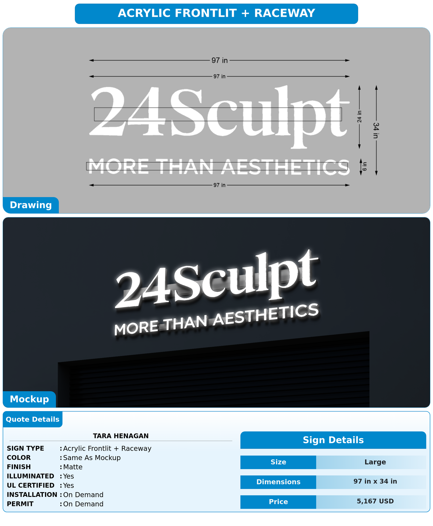 CUSTOM MOCKUP SIGN FOR Tara Henagan