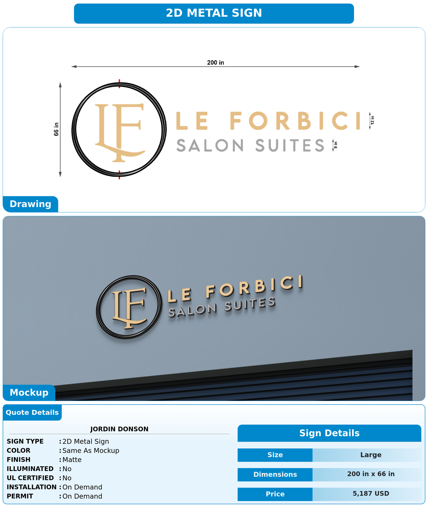 CUSTOM MOCKUP SIGN FOR Jordin Donson