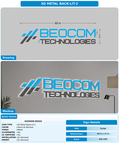CUSTOM MOCKUP SIGN FOR OUSMANE BEOGO
