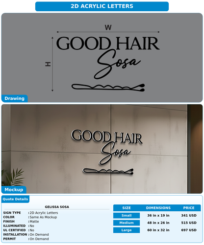 CUSTOM MOCKUP SIGN FOR Gelissa Sosa