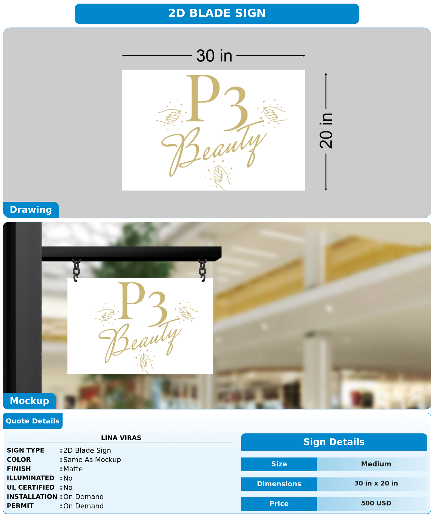 CUSTOM MOCKUP SIGN FOR lina viras