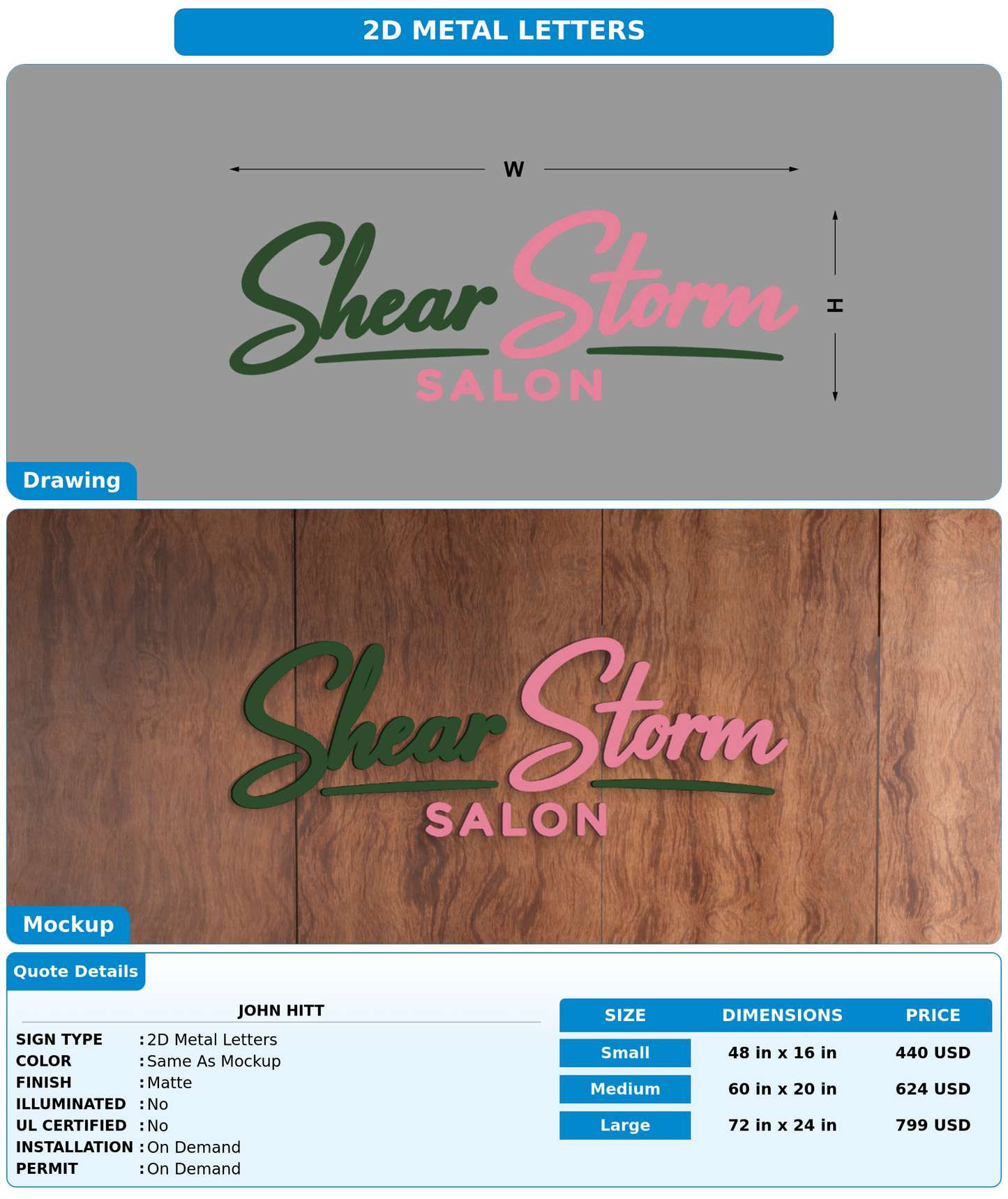 CUSTOM MOCKUP SIGN FOR John Hitt