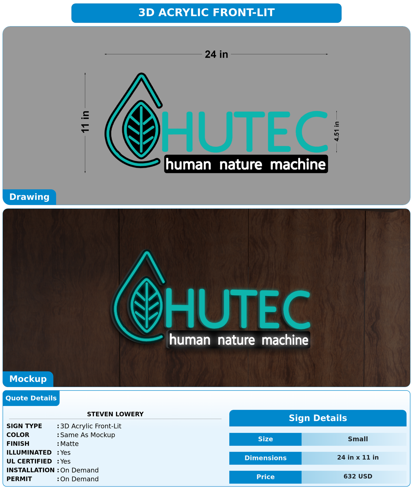 CUSTOM MOCKUP SIGN FOR Steven Lowery