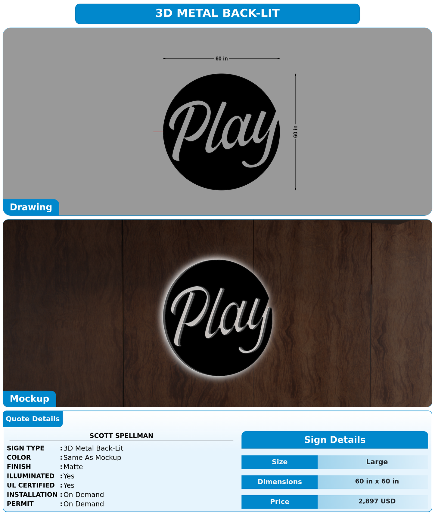 CUSTOM MOCKUP SIGN FOR Scott Spellman