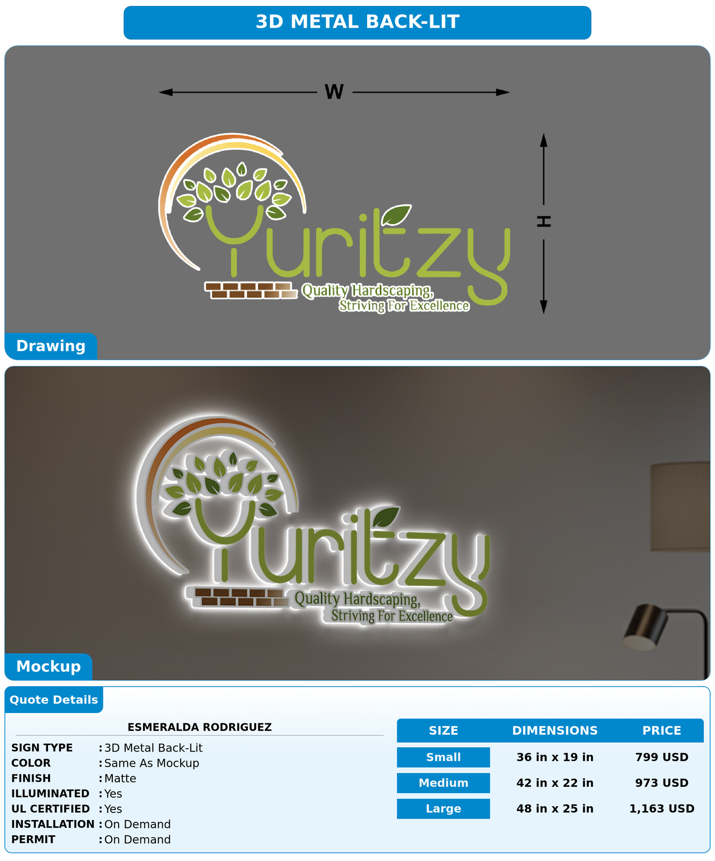 CUSTOM MOCKUP SIGN FOR Esmeralda Rodriguez