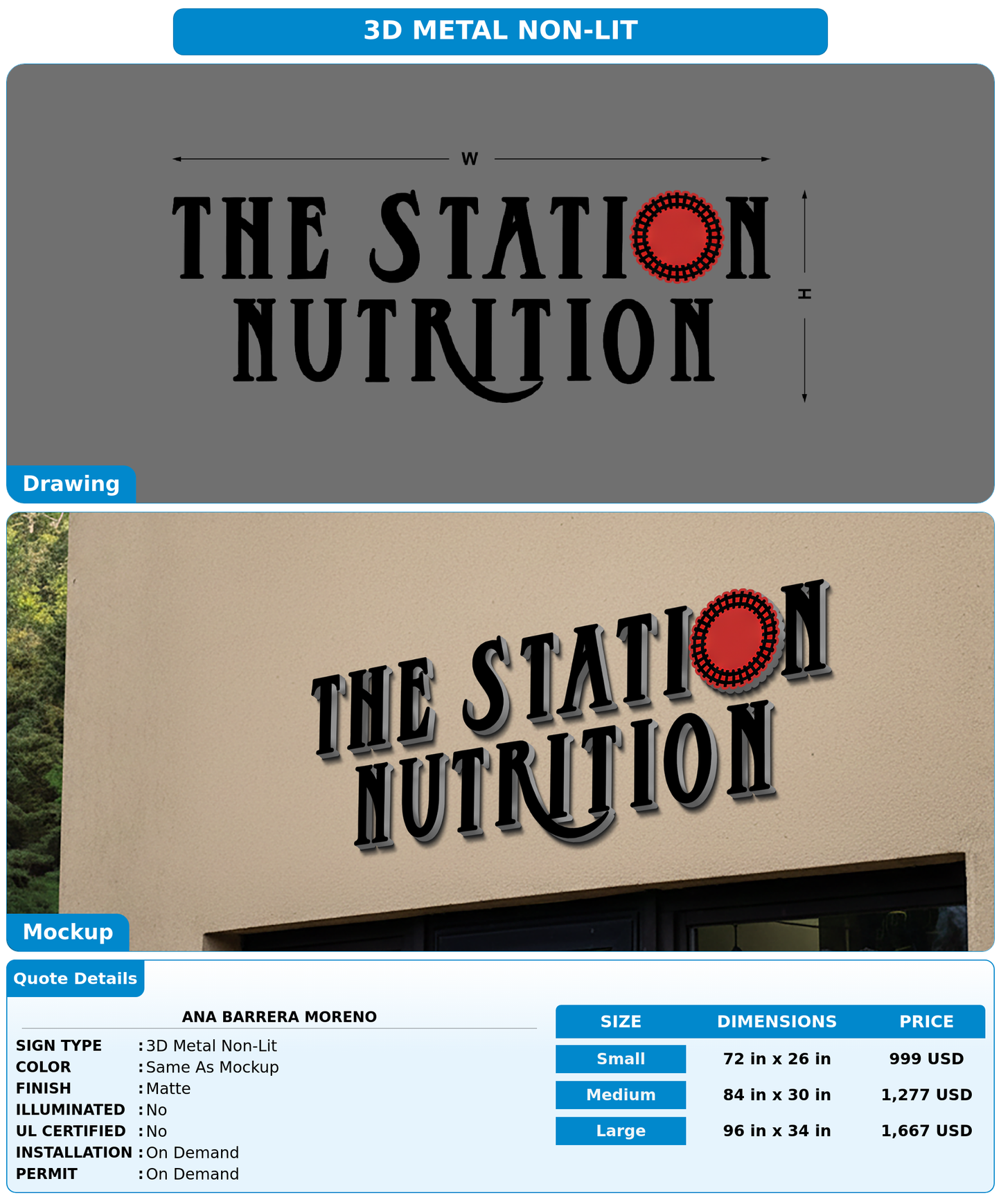 CUSTOM MOCKUP SIGN FOR Ana Barrera Moreno