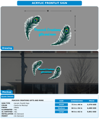 CUSTOM MOCKUP SIGN FOR Peacock Creations gifts and more