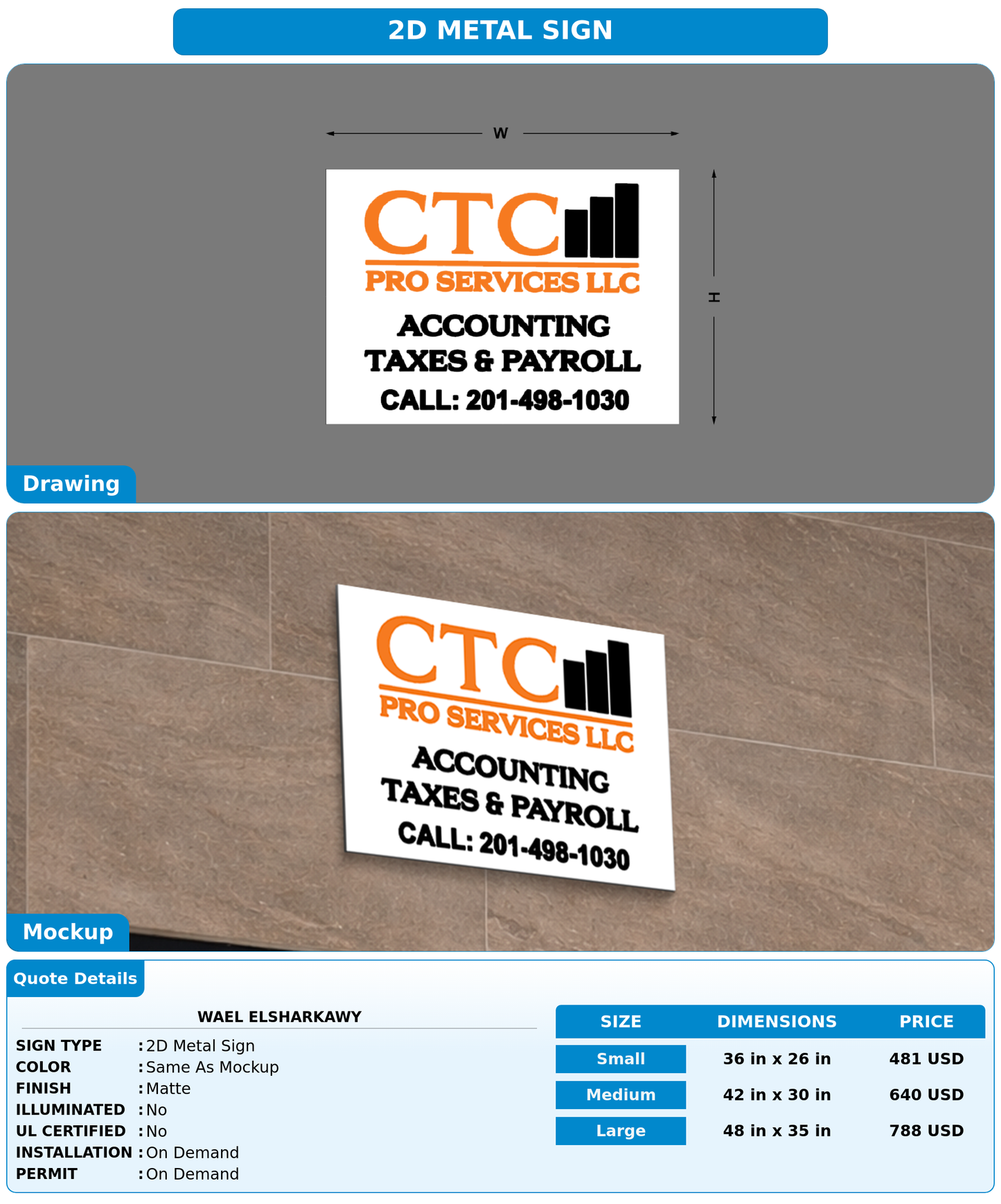 CUSTOM MOCKUP SIGN FOR Wael Elsharkawy