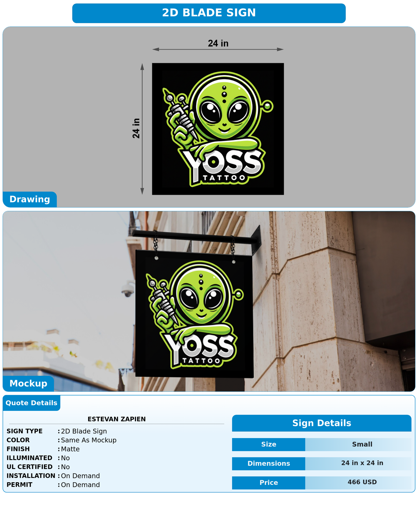CUSTOM MOCKUP SIGN FOR Estevan Zapien