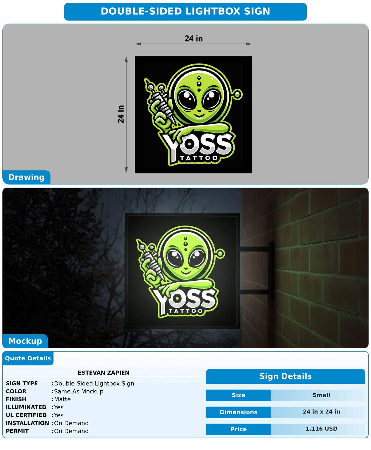 CUSTOM MOCKUP SIGN FOR Estevan Zapien