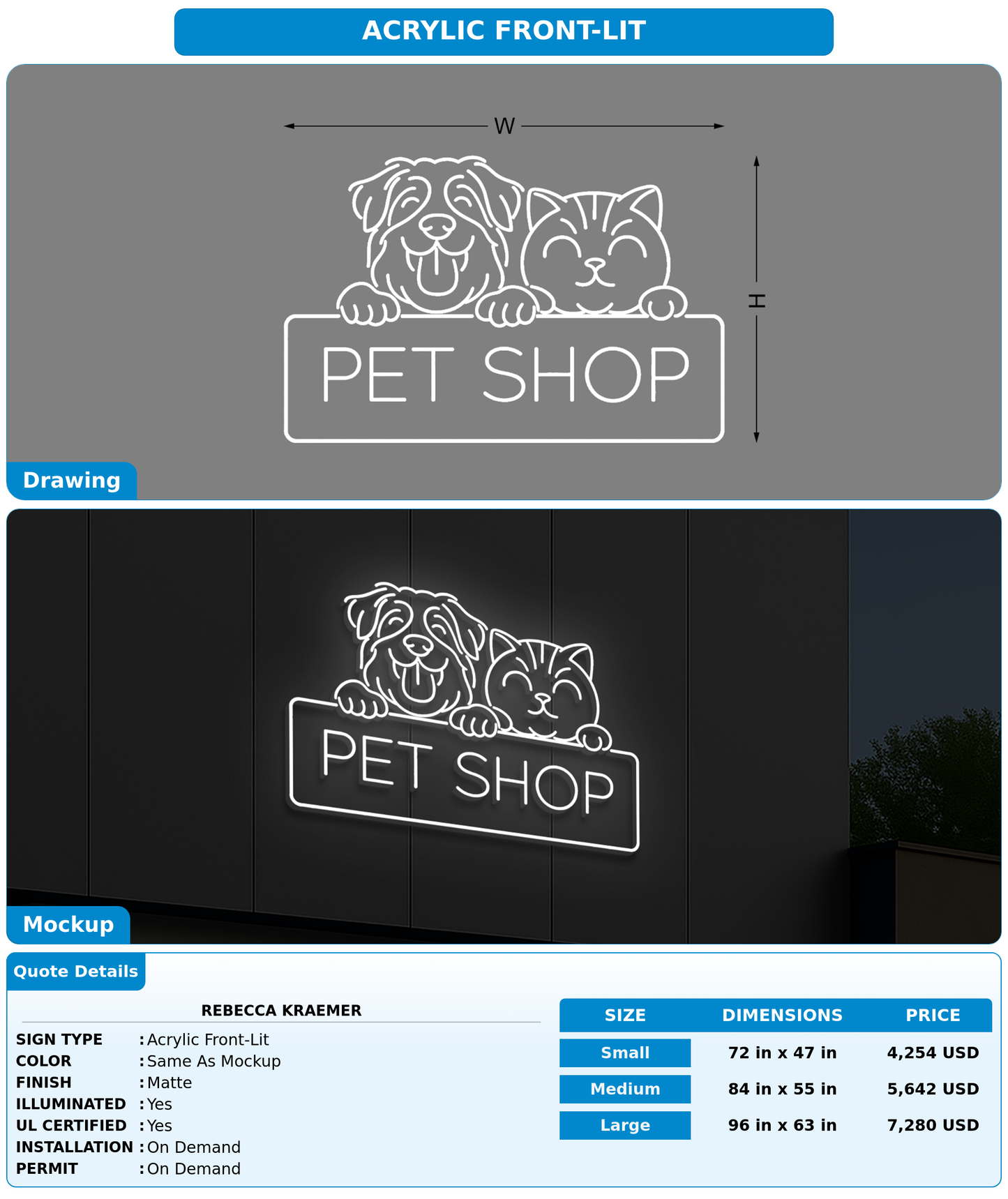CUSTOM MOCKUP SIGN FOR Rebecca kraemer