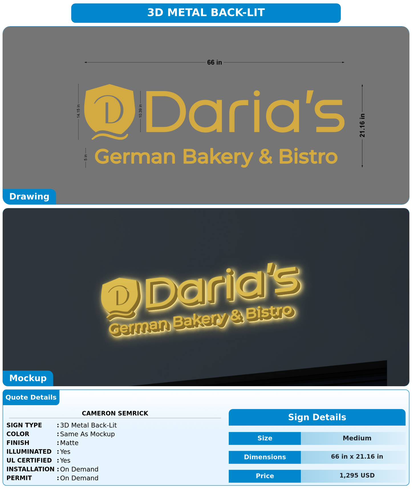 CUSTOM MOCKUP SIGN FOR Cameron Semrick