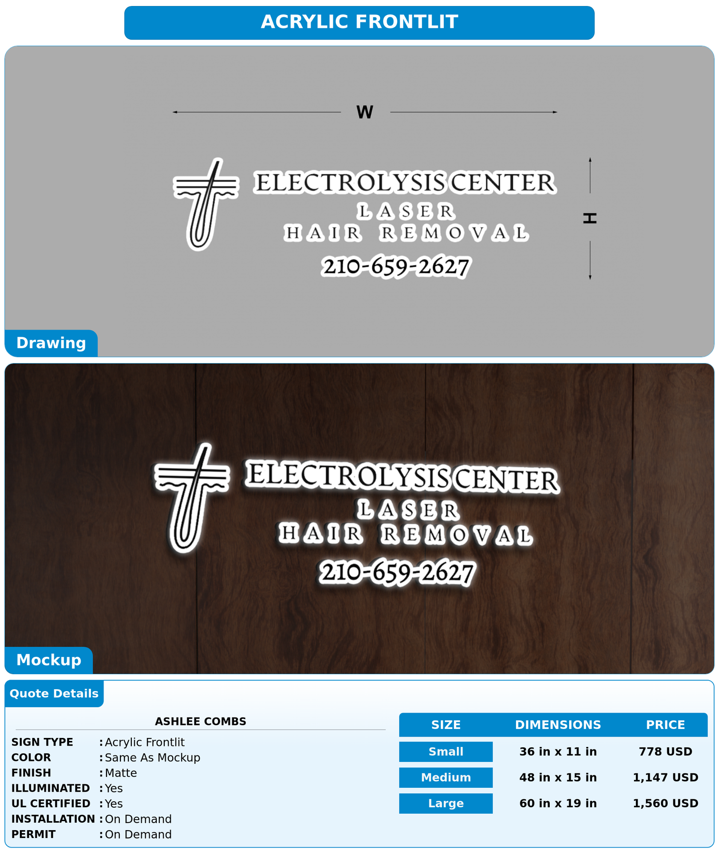 CUSTOM MOCKUP SIGN FOR Ashlee Combs
