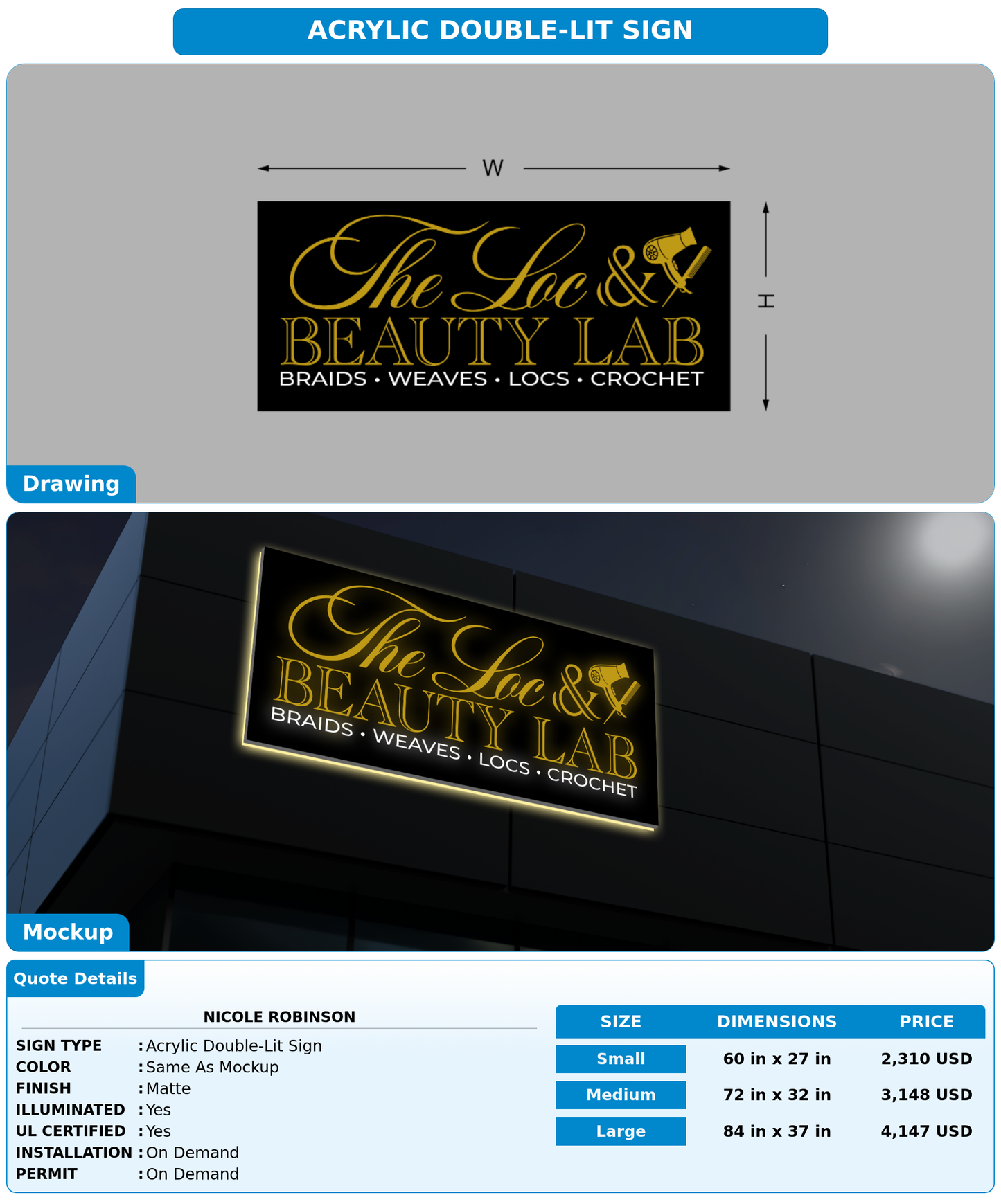 CUSTOM MOCKUP SIGN FOR Nicole Robinson