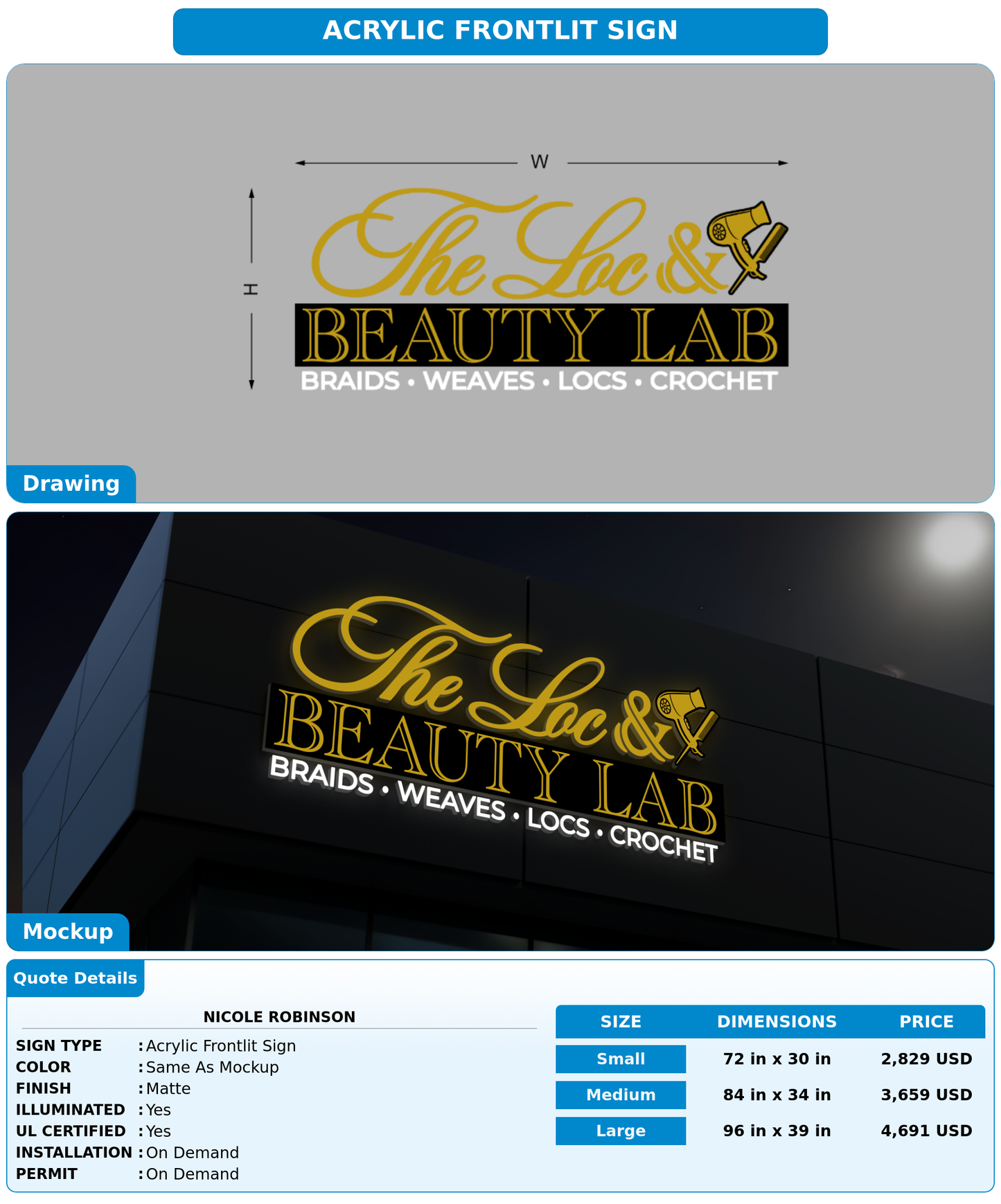 CUSTOM MOCKUP SIGN FOR Nicole Robinson