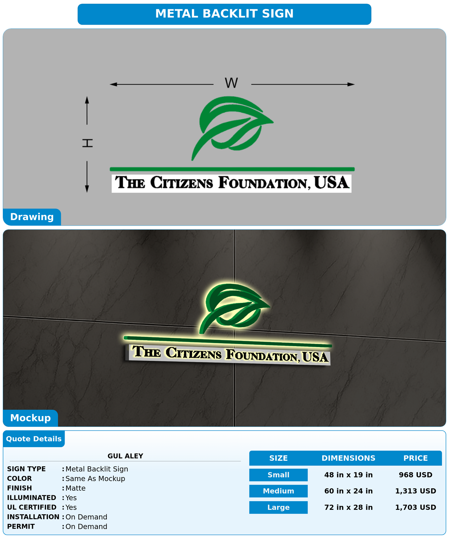 CUSTOM MOCKUP SIGN FOR Gul aley