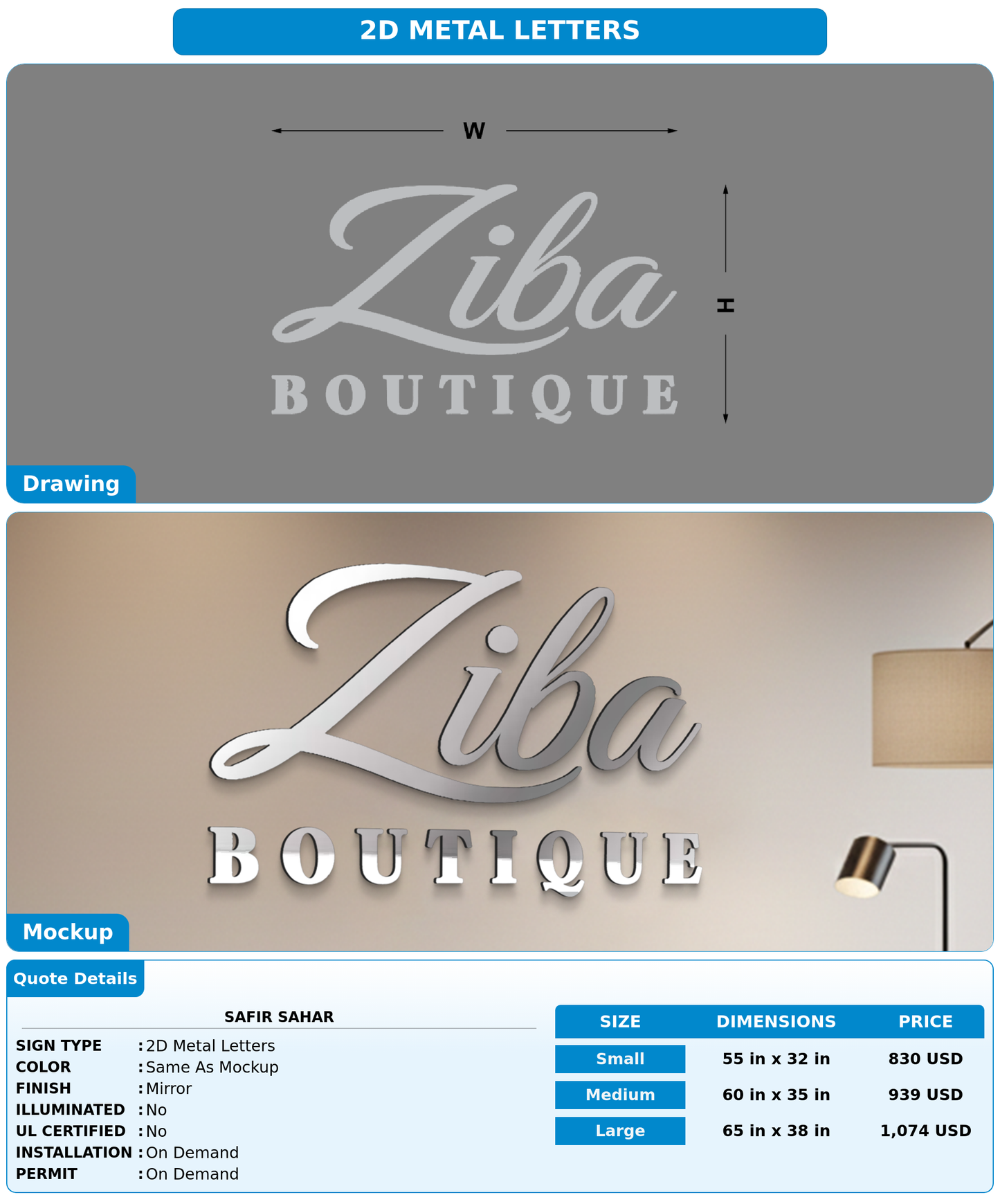 CUSTOM MOCKUP SIGN FOR Safir Sahar