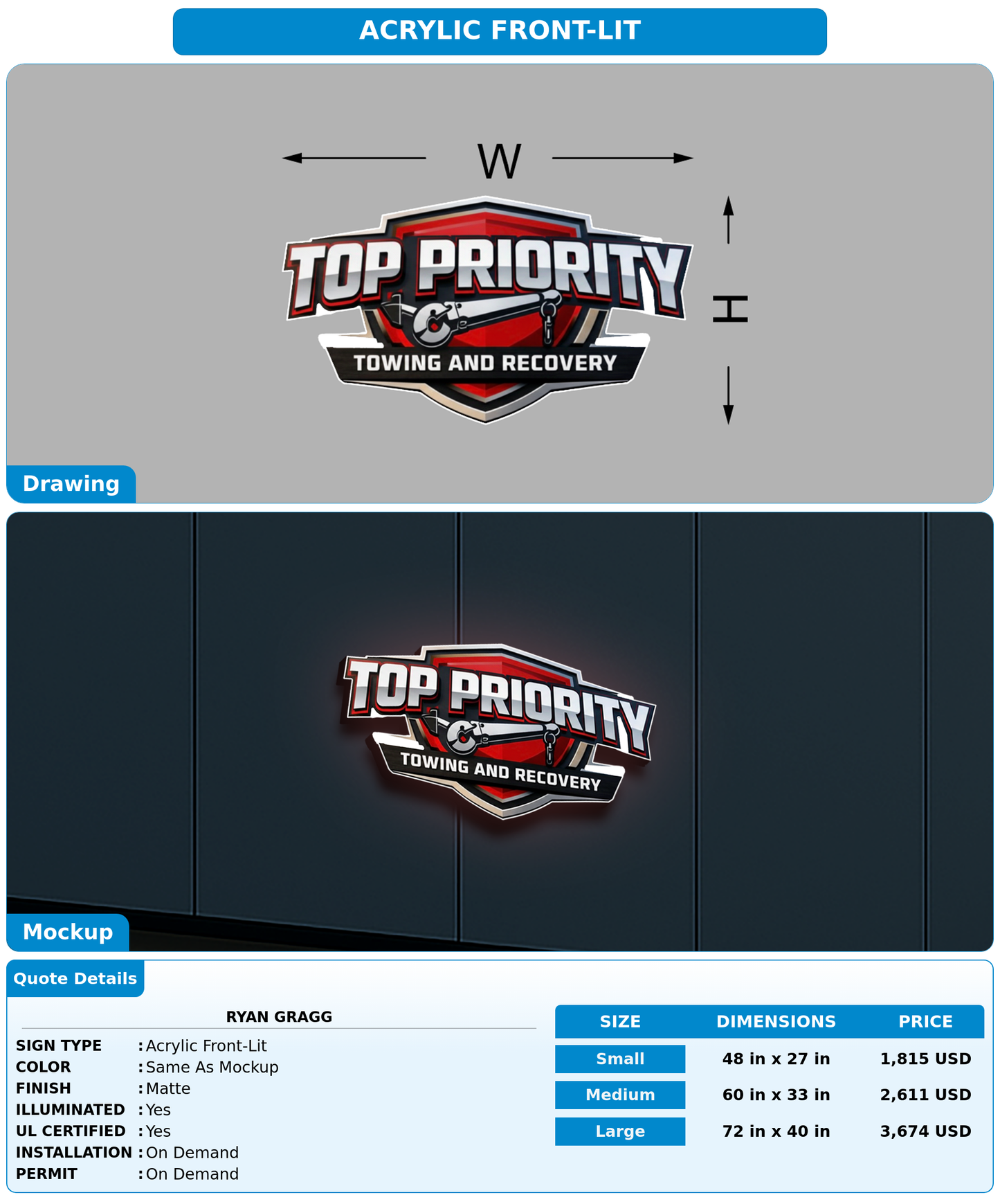 CUSTOM MOCKUP SIGN FOR Ryan gragg