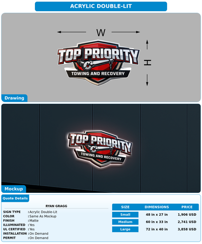 CUSTOM MOCKUP SIGN FOR Ryan gragg