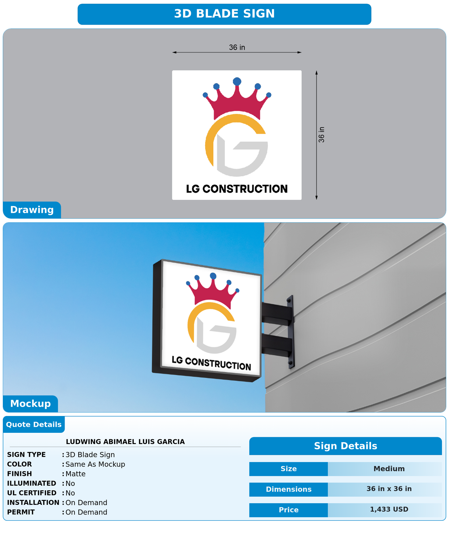 CUSTOM MOCKUP SIGN FOR LUDWING ABIMAEL LUIS GARCIA