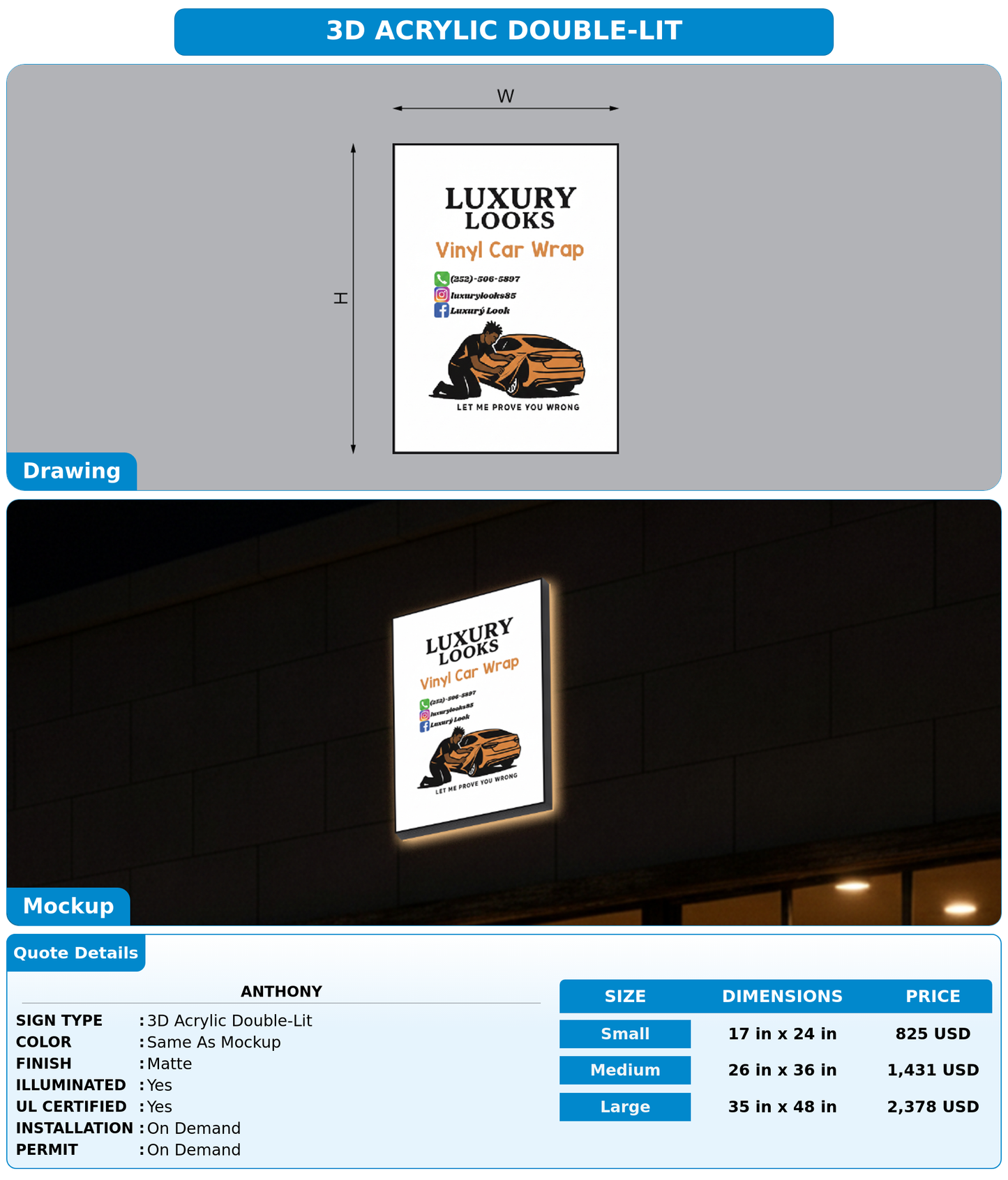 CUSTOM MOCKUP SIGN FOR Anthony