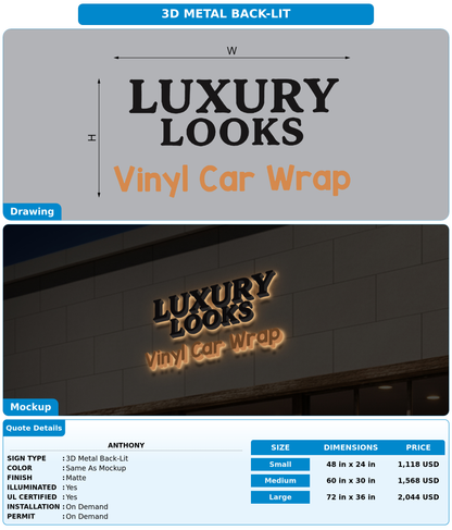 CUSTOM MOCKUP SIGN FOR Anthony