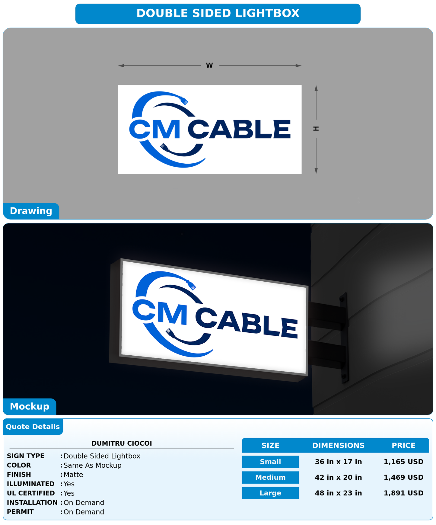 CUSTOM MOCKUP SIGN FOR Dumitru Ciocoi