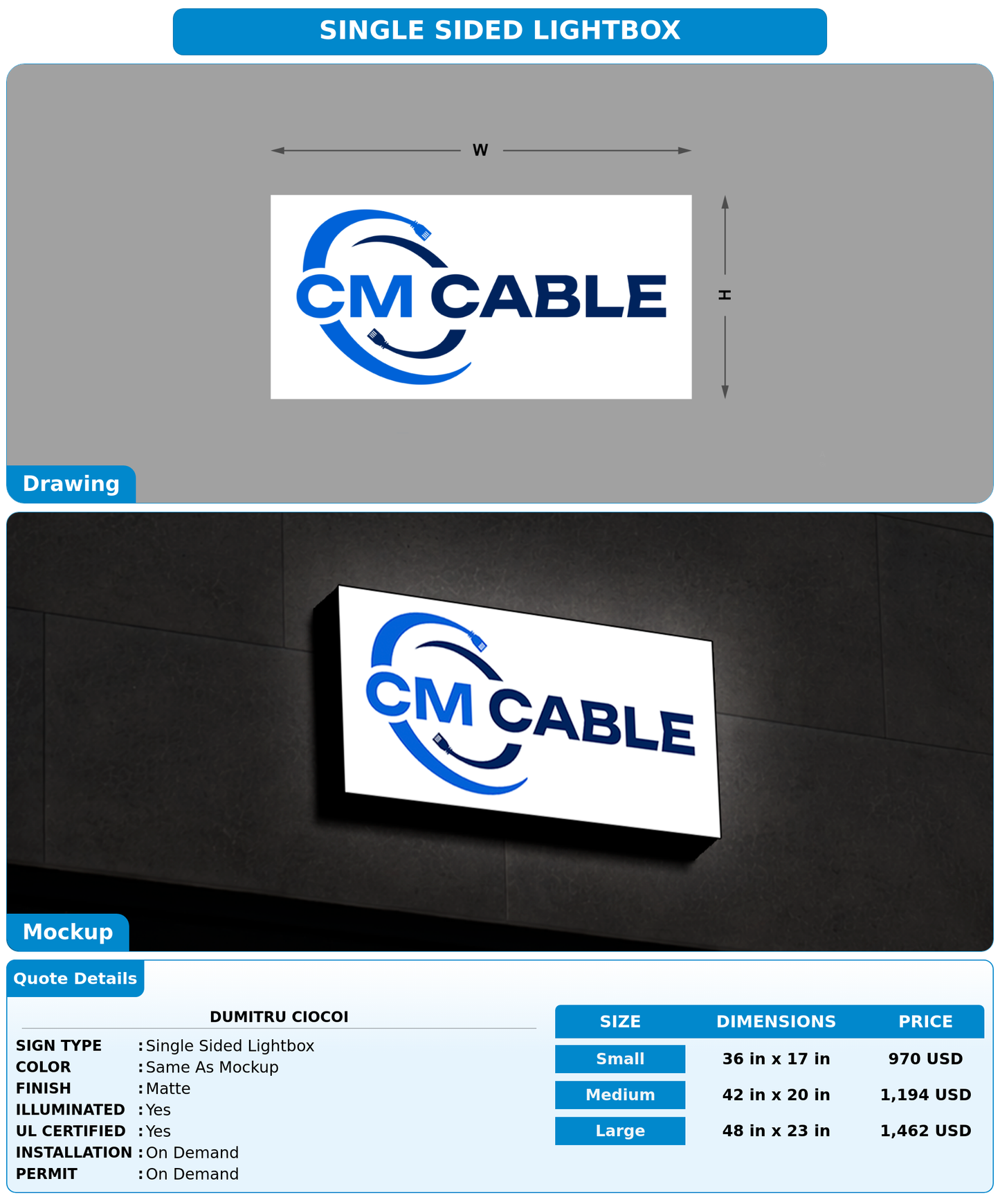 CUSTOM MOCKUP SIGN FOR Dumitru Ciocoi