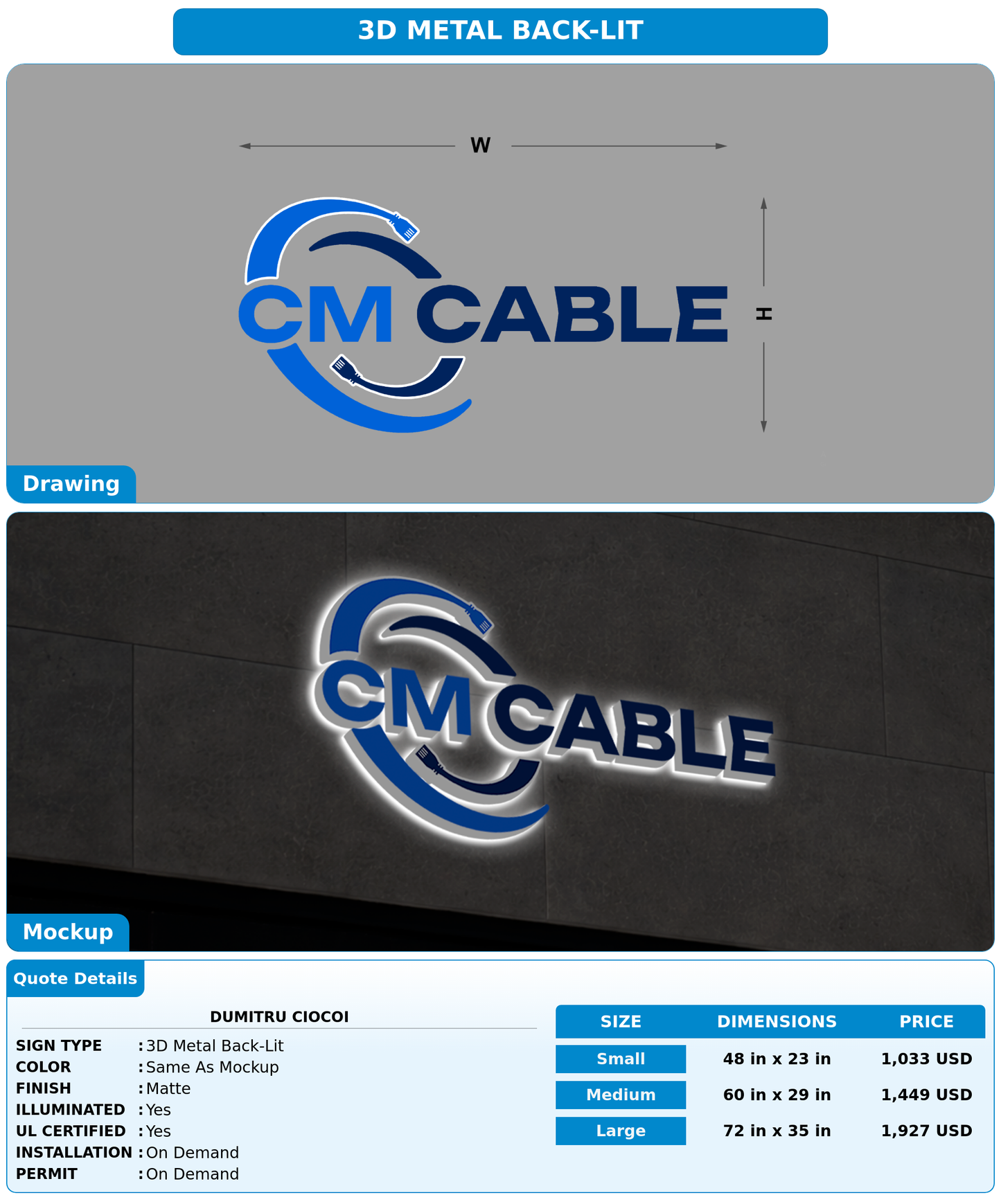 CUSTOM MOCKUP SIGN FOR Dumitru Ciocoi