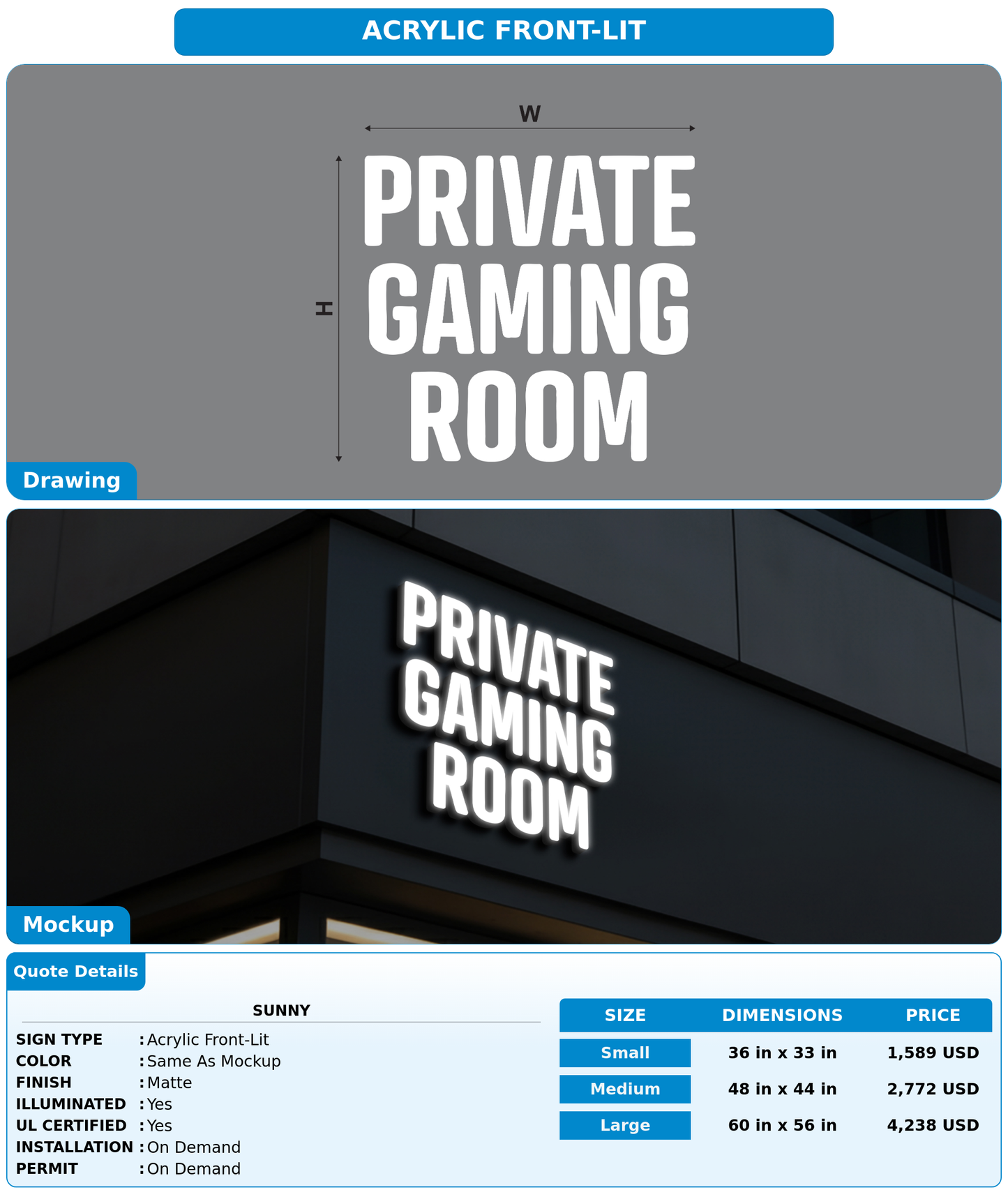 CUSTOM MOCKUP SIGN FOR Sunny