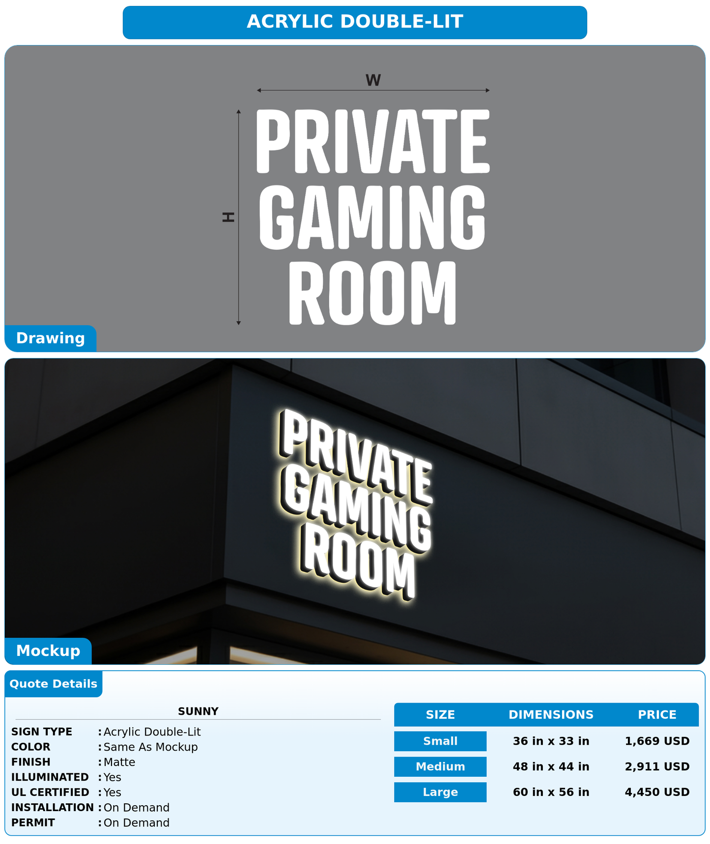CUSTOM MOCKUP SIGN FOR Sunny