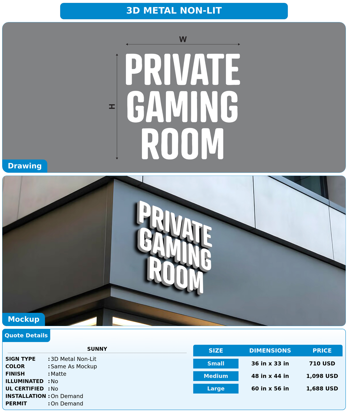 CUSTOM MOCKUP SIGN FOR Sunny