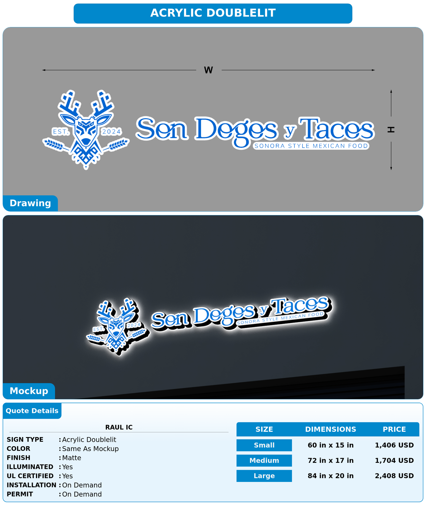 CUSTOM MOCKUP SIGN FOR Raul ic