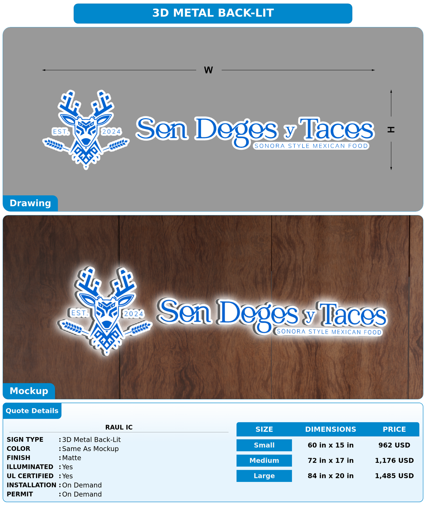CUSTOM MOCKUP SIGN FOR Raul ic