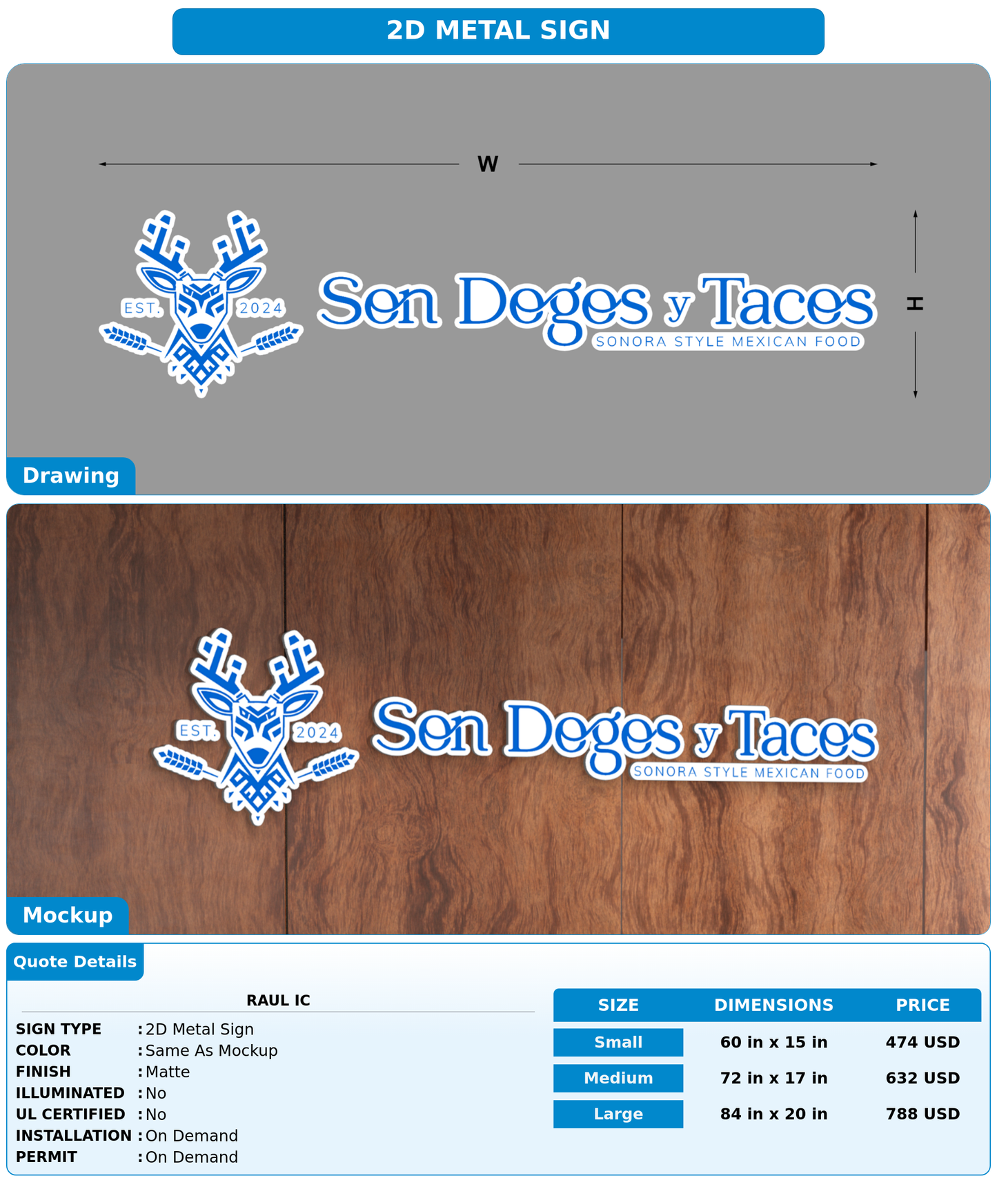 CUSTOM MOCKUP SIGN FOR Raul ic