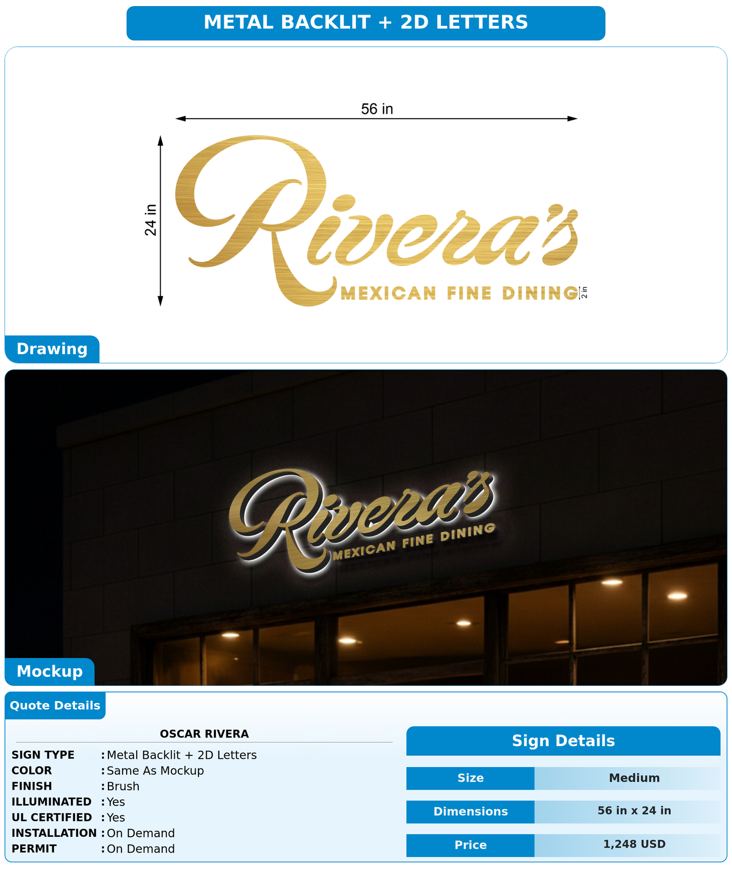 CUSTOM MOCKUP SIGN FOR Oscar Rivera