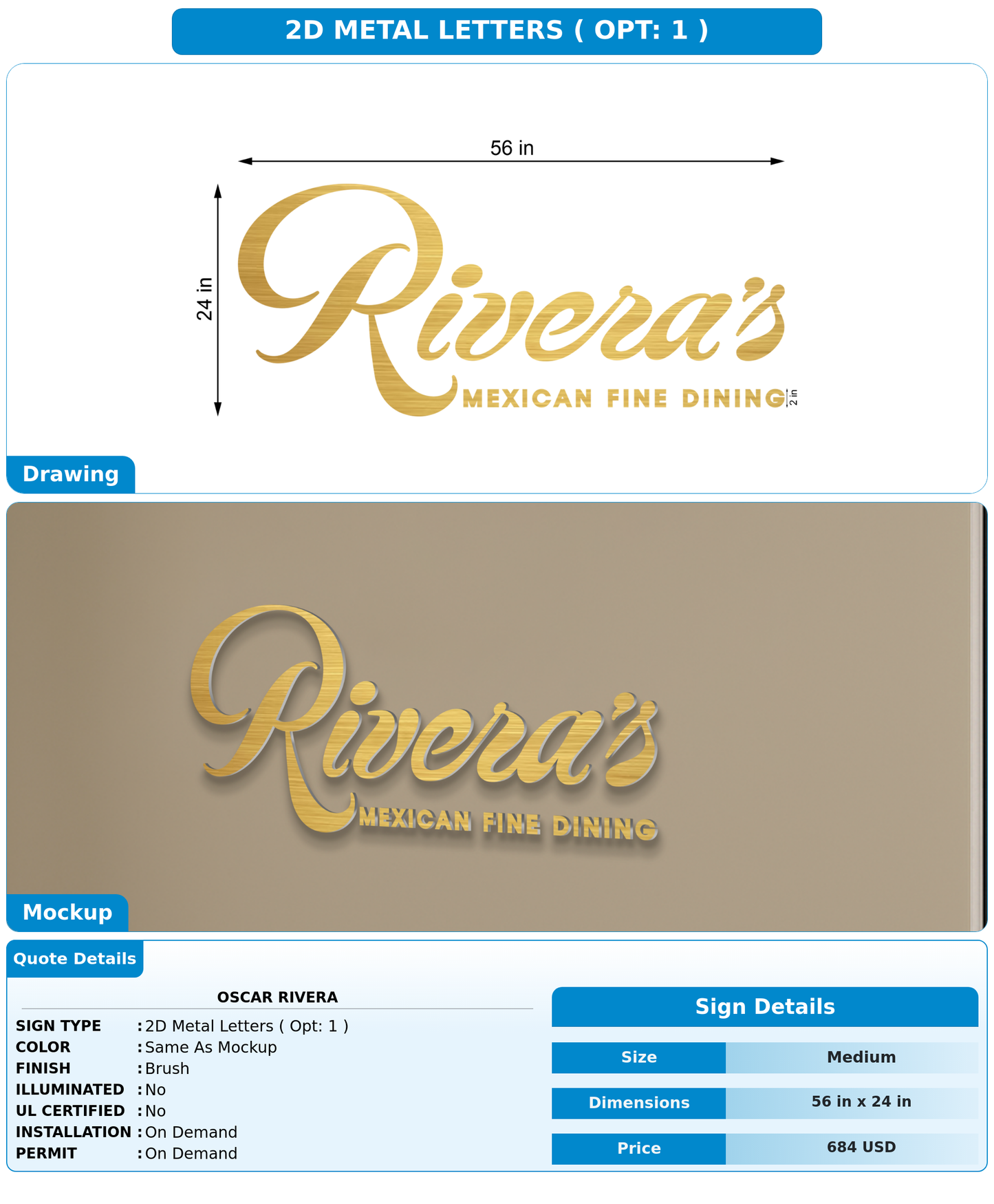 CUSTOM MOCKUP SIGN FOR Oscar Rivera